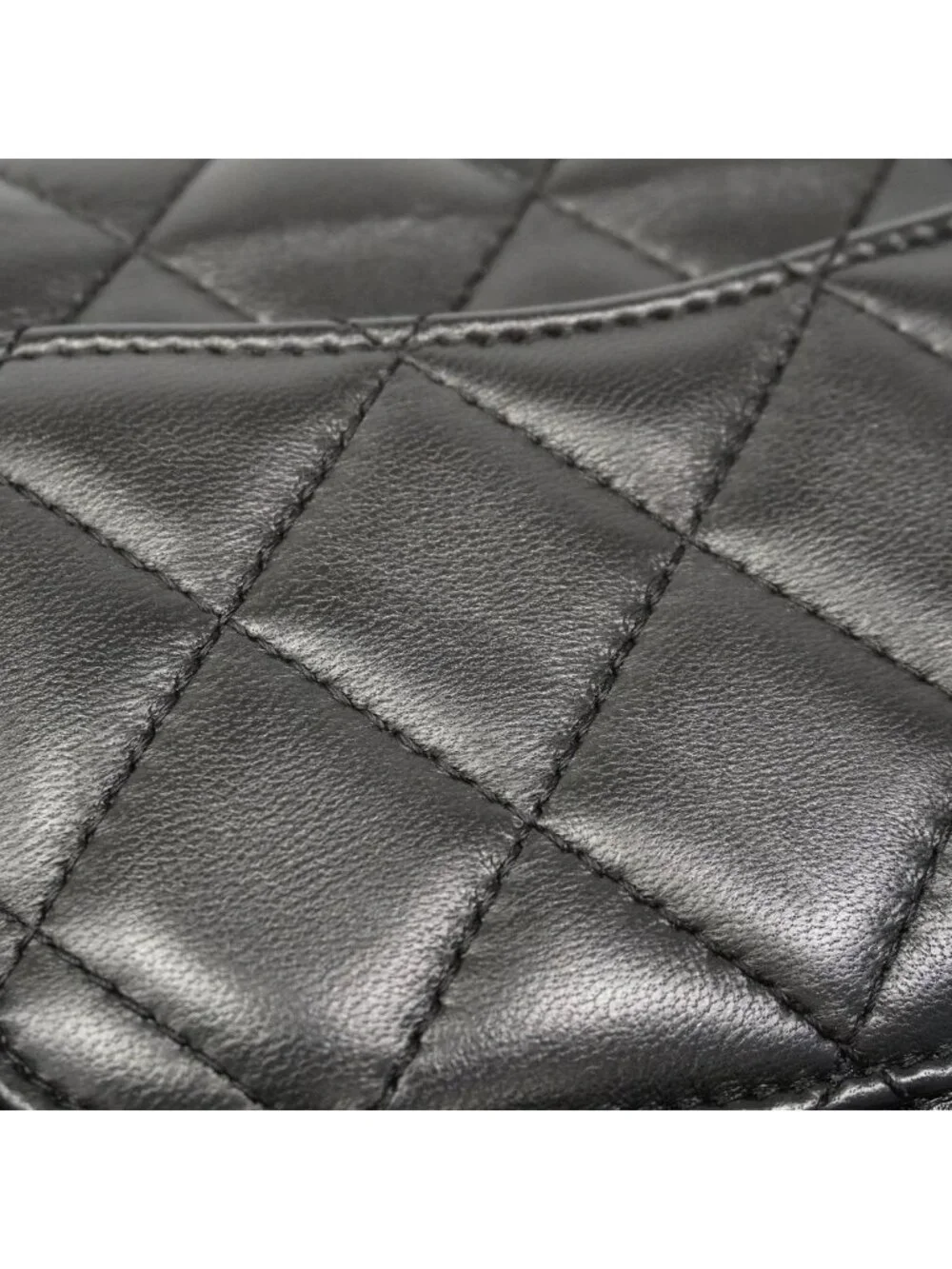Chanel Shoulder Bag Mini Quilted Lambskin Black Champagne Gold